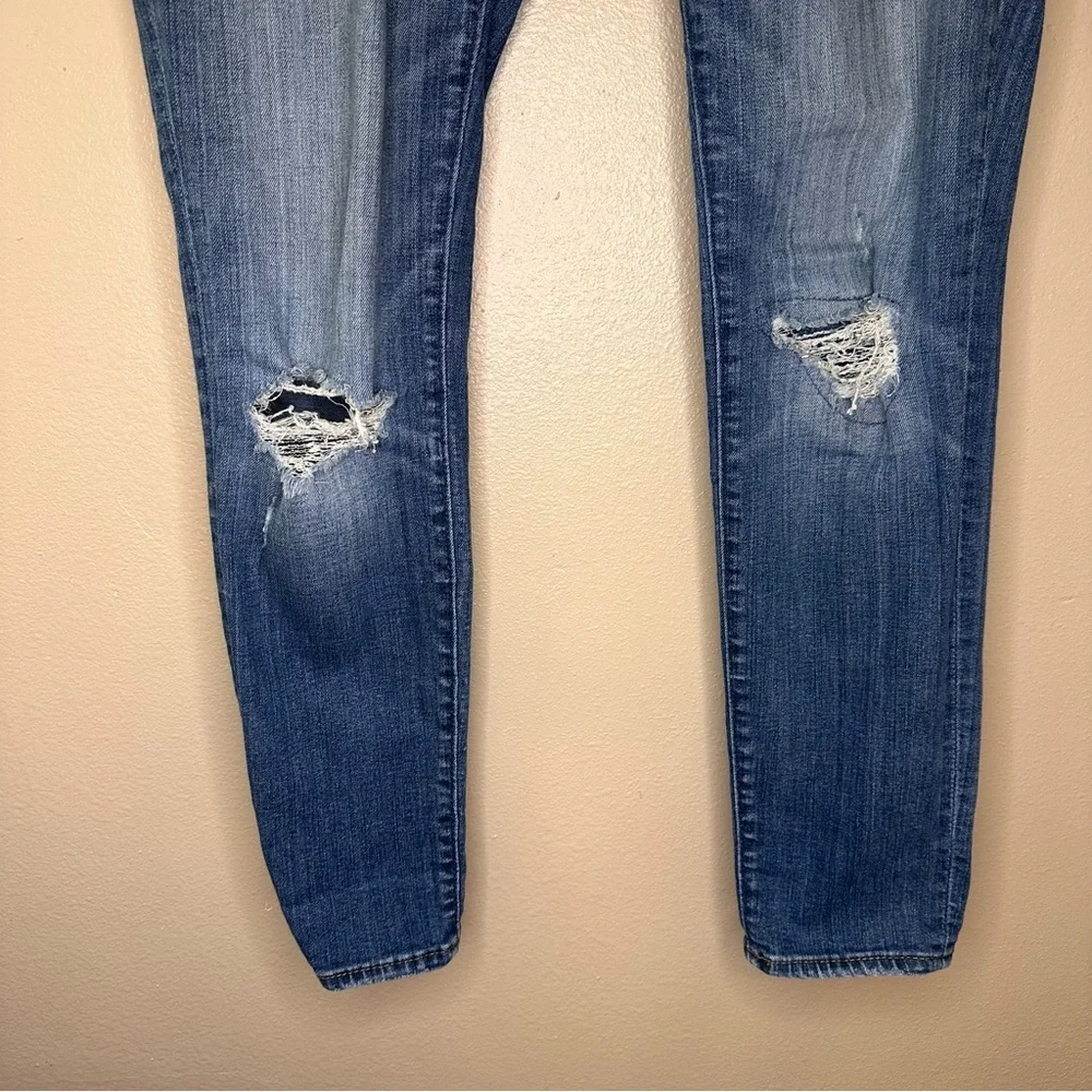 Loft Women's Modern Skinny Distressed Blue Jeans Size 27/4 - Picture 2 of 10